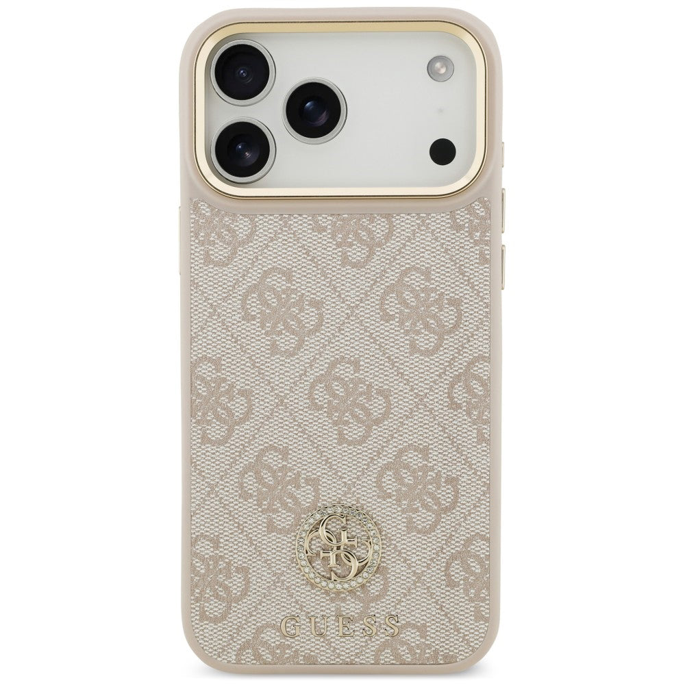 MagSafe Case for Apple iPhone 18 Pro Max / 17 Pro Max, Guess, 4G Strass Logo, Pink