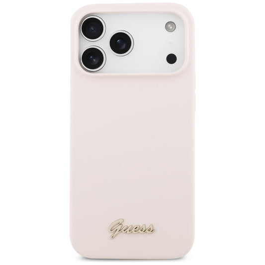 MagSafe Case for Apple iPhone 18 Pro Max / 17 Pro Max, Guess, Script Metal Logo, Pink