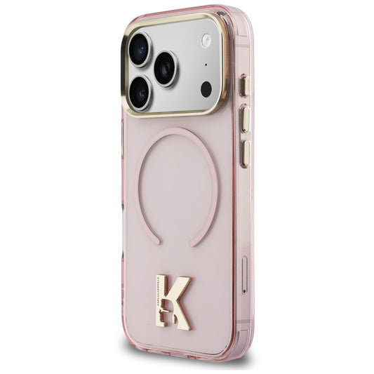 MagSafe Case for Apple iPhone 18 Pro Max / 17 Pro Max, Karl Lagerfeld, IML Karl Head Logo, Pink
