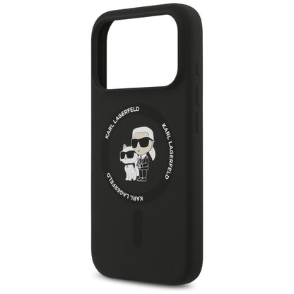 MagSafe Case for Apple iPhone 18 Pro Max / 17 Pro Max, Karl Lagerfeld, Silicone Ring Karl & Choupette, Black