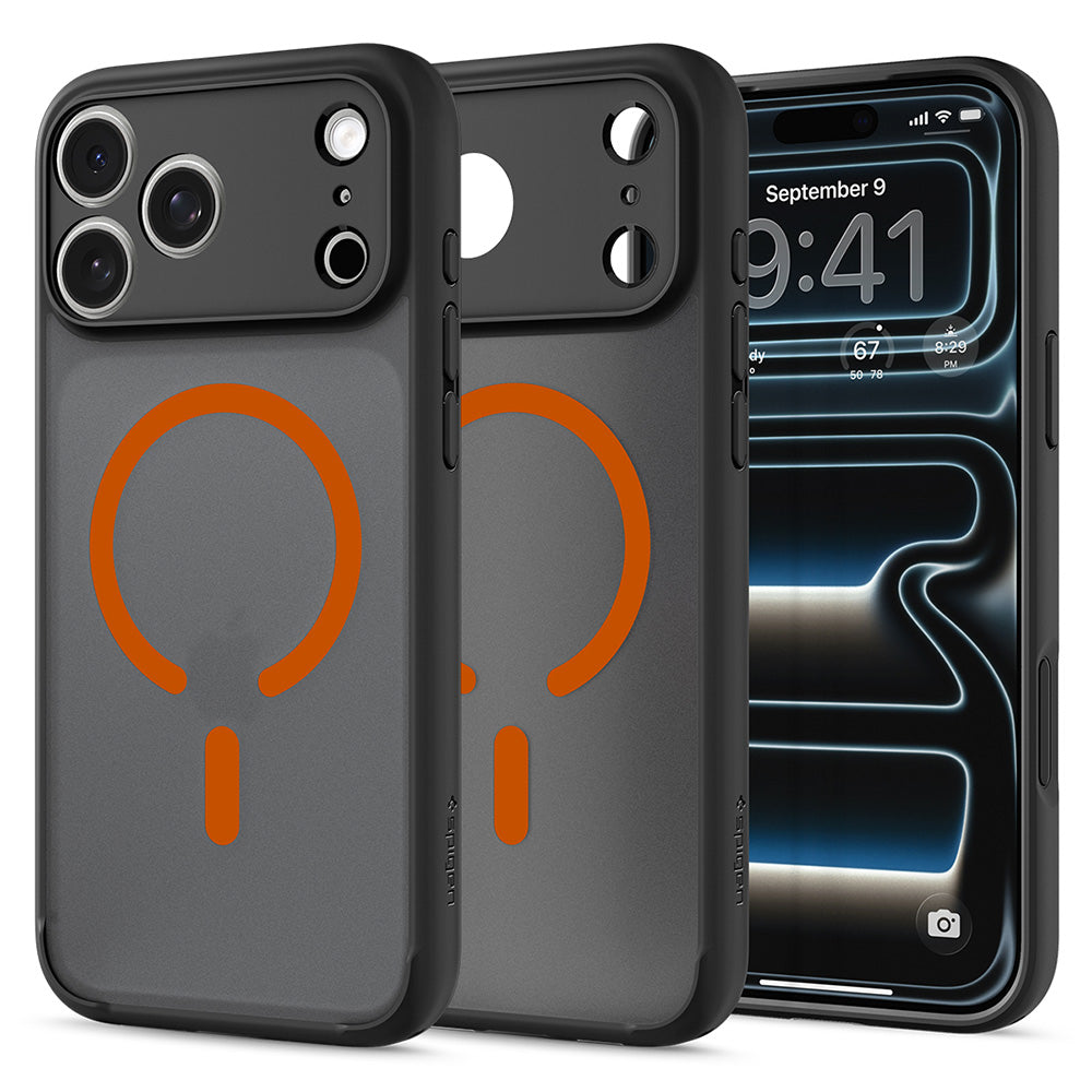 MagSafe Case for Apple iPhone 18 Pro Max / 17 Pro Max, Spigen, Ultra Hybrid, Matte Black Orange ACS12125