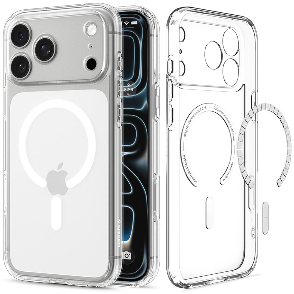 MagSafe Case for Apple iPhone 18 Pro Max / 17 Pro Max, Spigen, Ultra Hybrid, Clear White ACS12118