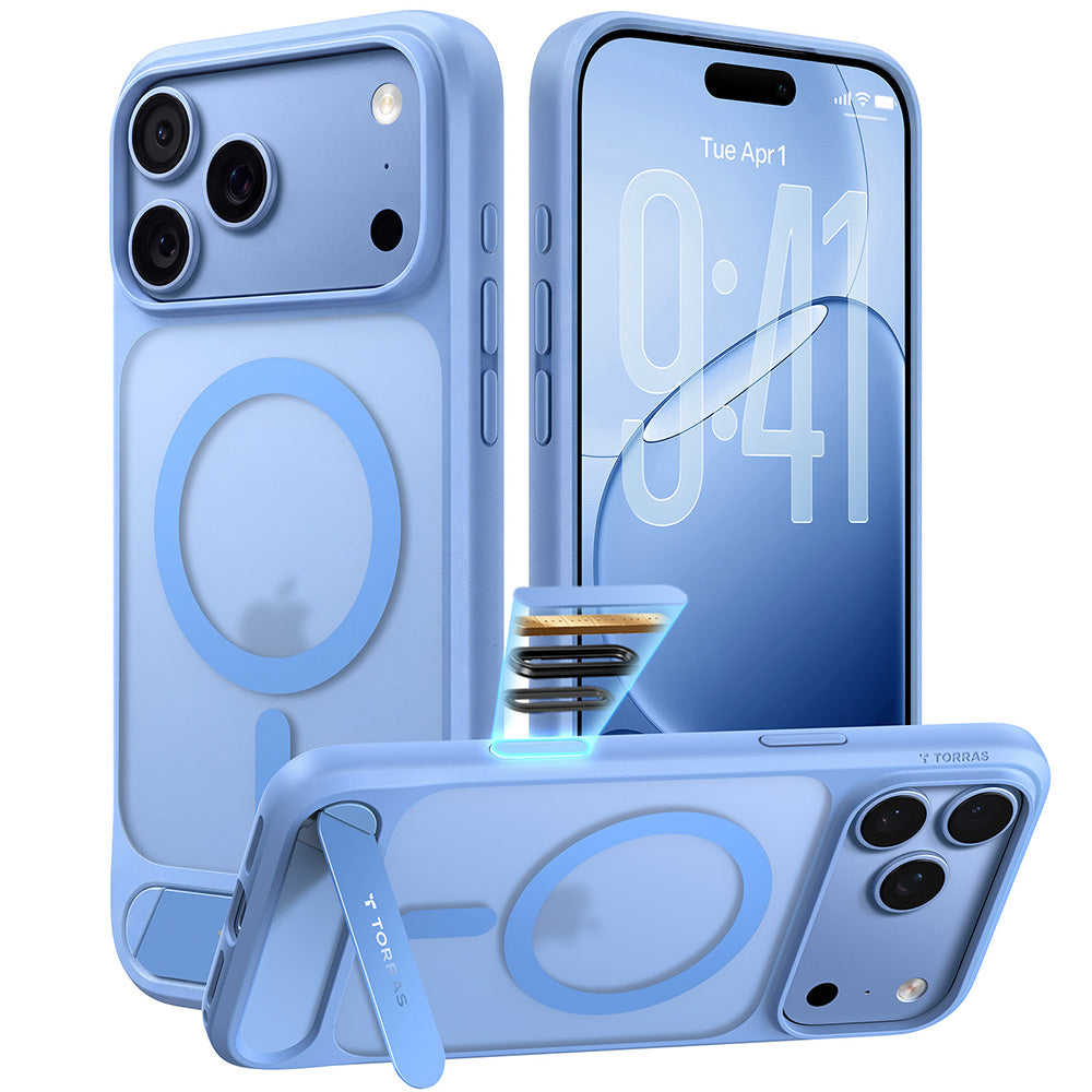 MagSafe Case for Apple iPhone 18 Pro Max / 17 Pro Max, Torras, Ostand L1 Guardian, Blue