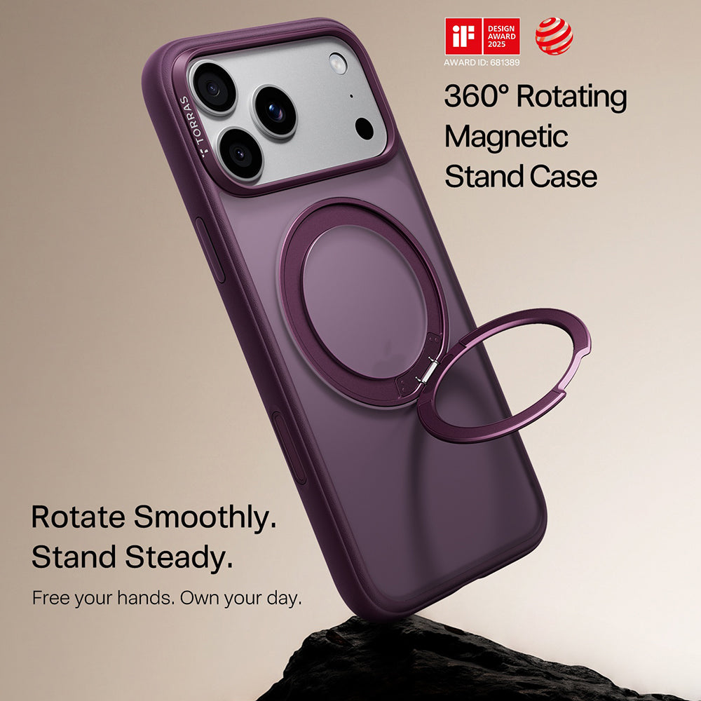 MagSafe Case for Apple iPhone 18 Pro Max / 17 Pro Max, Torras, Ostand O1 Guardian, Purple