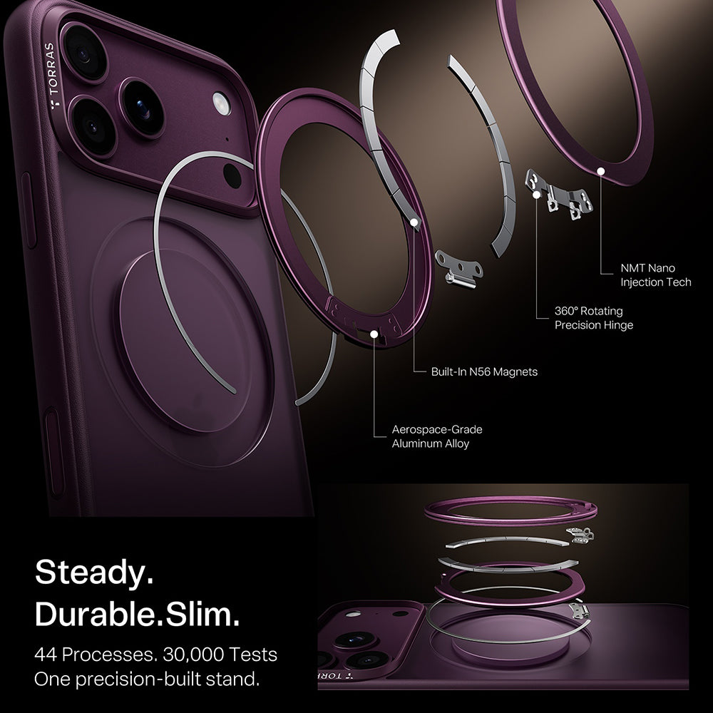MagSafe Case for Apple iPhone 18 Pro Max / 17 Pro Max, Torras, Ostand O1 Guardian, Purple