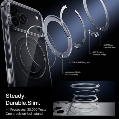 MagSafe Case for Apple iPhone 18 Pro Max / 17 Pro Max, Torras, Ostand O1 Guardian, Transparent