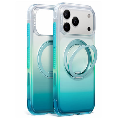 MagSafe Case for Apple iPhone 18 Pro Max / 17 Pro Max, Torras, Ostand O3 Air Gradient, Blue Green