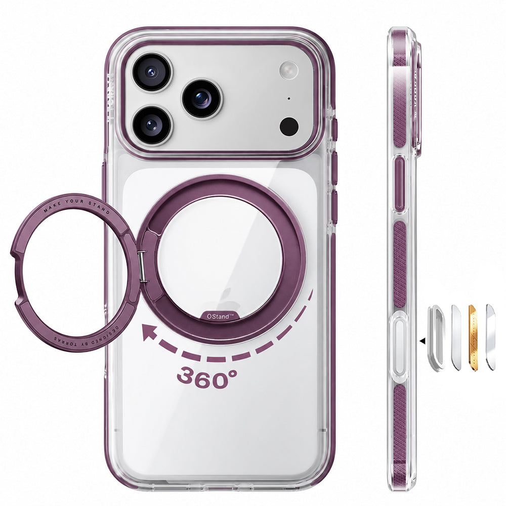 MagSafe Case for Apple iPhone 18 Pro Max / 17 Pro Max, Torras, Ostand O3 Light, Purple