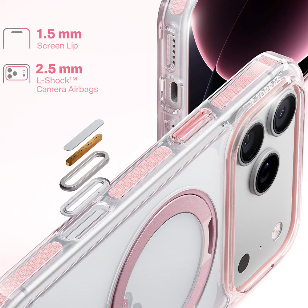 MagSafe Case for Apple iPhone 18 Pro Max / 17 Pro Max, Torras, Ostand O3 Light, Pink