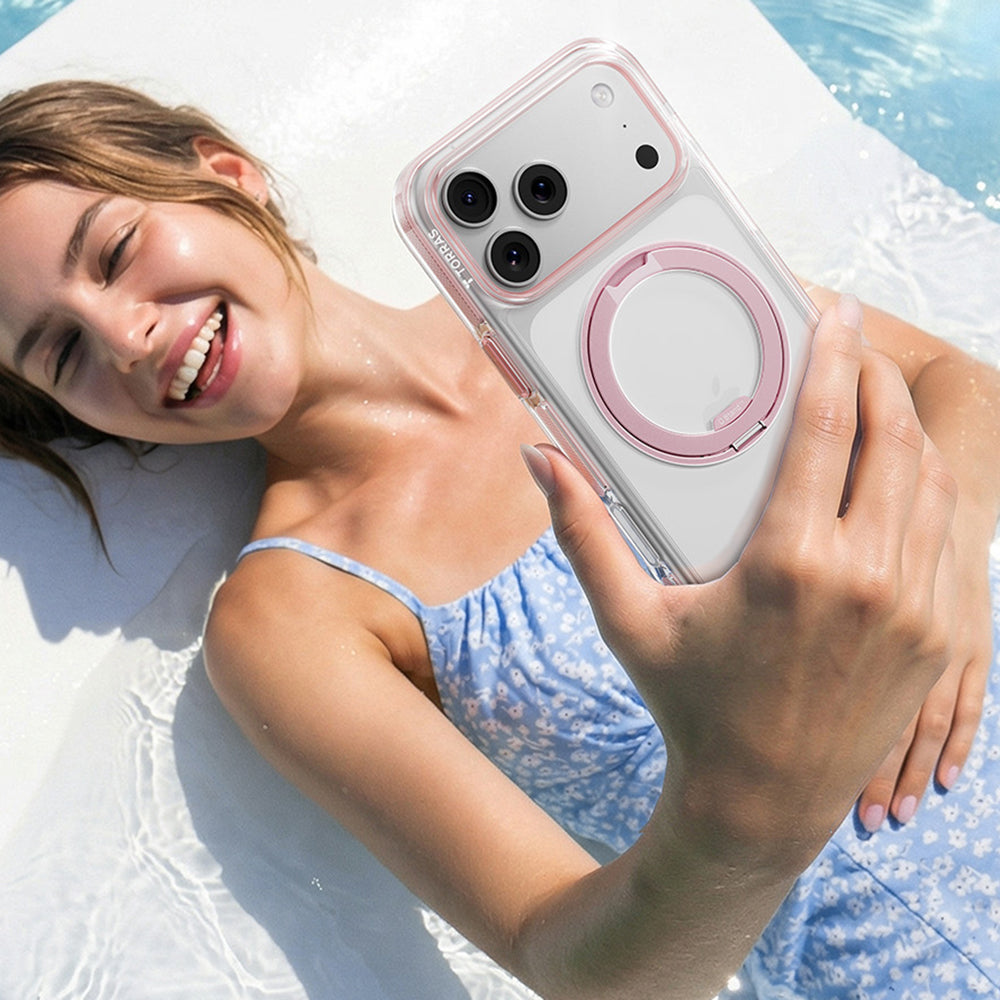 MagSafe Case for Apple iPhone 18 Pro Max / 17 Pro Max, Torras, Ostand O3 Light, Pink