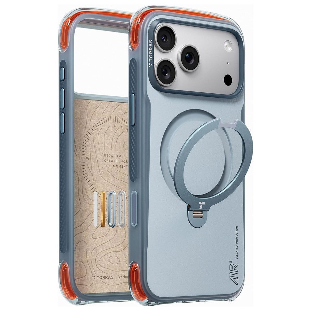 MagSafe Case for Apple iPhone 18 Pro Max / 17 Pro Max, Torras, Ostand Q3 Air Pro, Blue