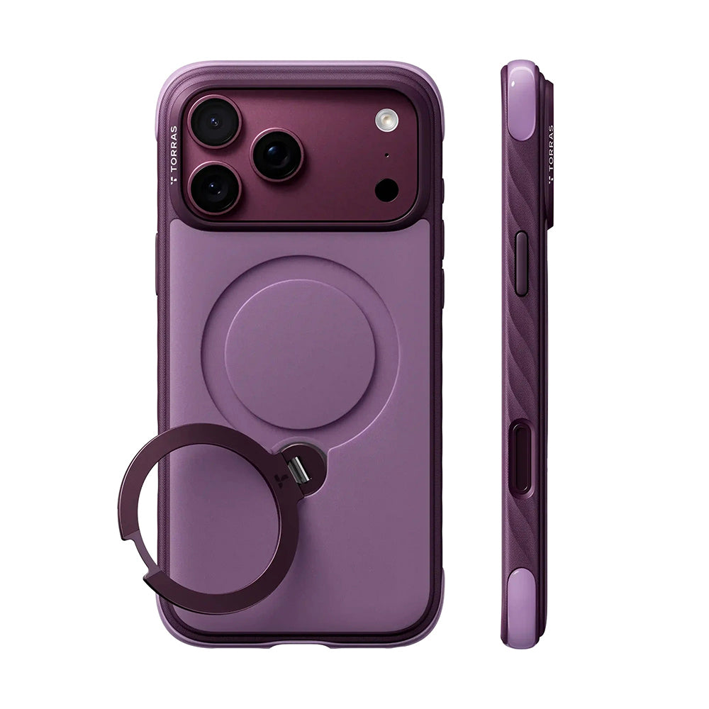 MagSafe Case for Apple iPhone 18 Pro Max / 17 Pro Max, Torras, Ostand Q3 Rugged, Purple