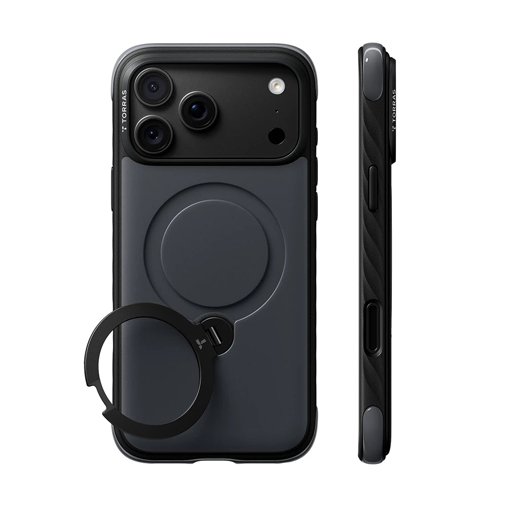 MagSafe Case for Apple iPhone 18 Pro Max / 17 Pro Max, Torras, Ostand Q3 Rugged, Black
