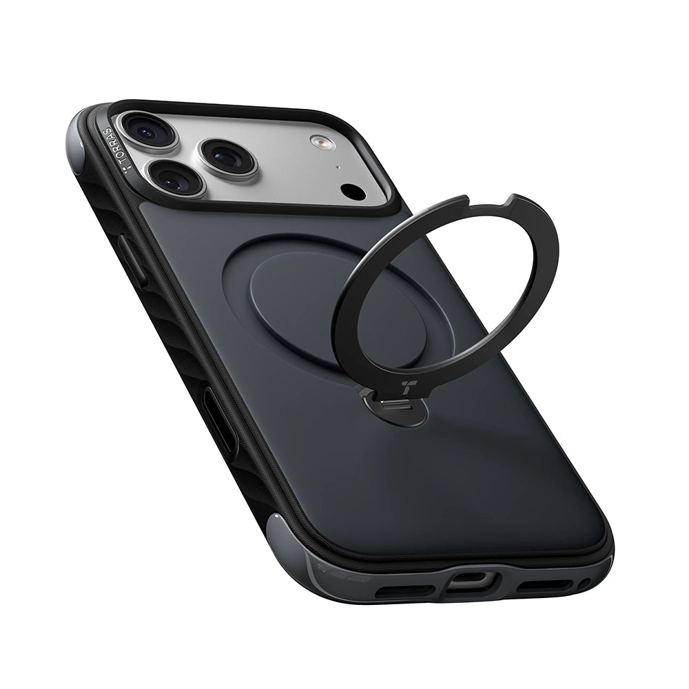 MagSafe Case for Apple iPhone 18 Pro Max / 17 Pro Max, Torras, Ostand Q3 Rugged, Black