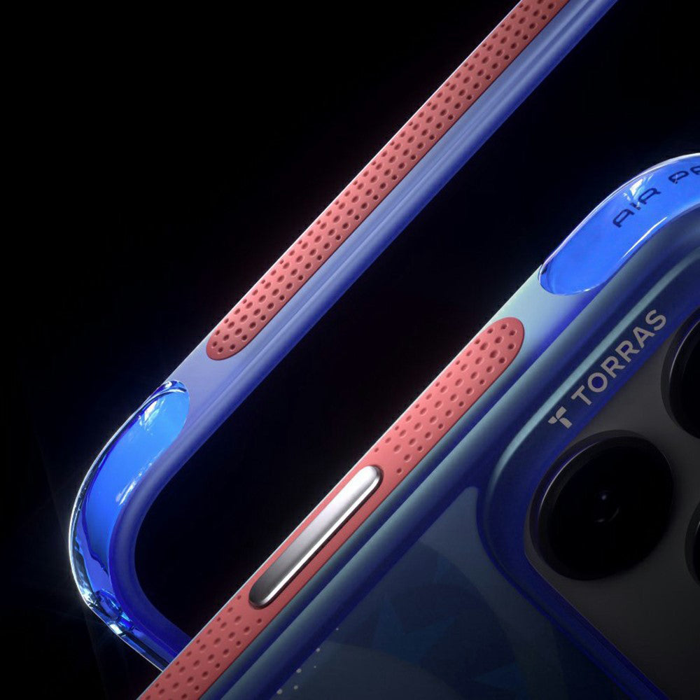 MagSafe Case for Apple iPhone 18 Pro Max / 17 Pro Max, Torras, Ostand Spin Air Football, Blue