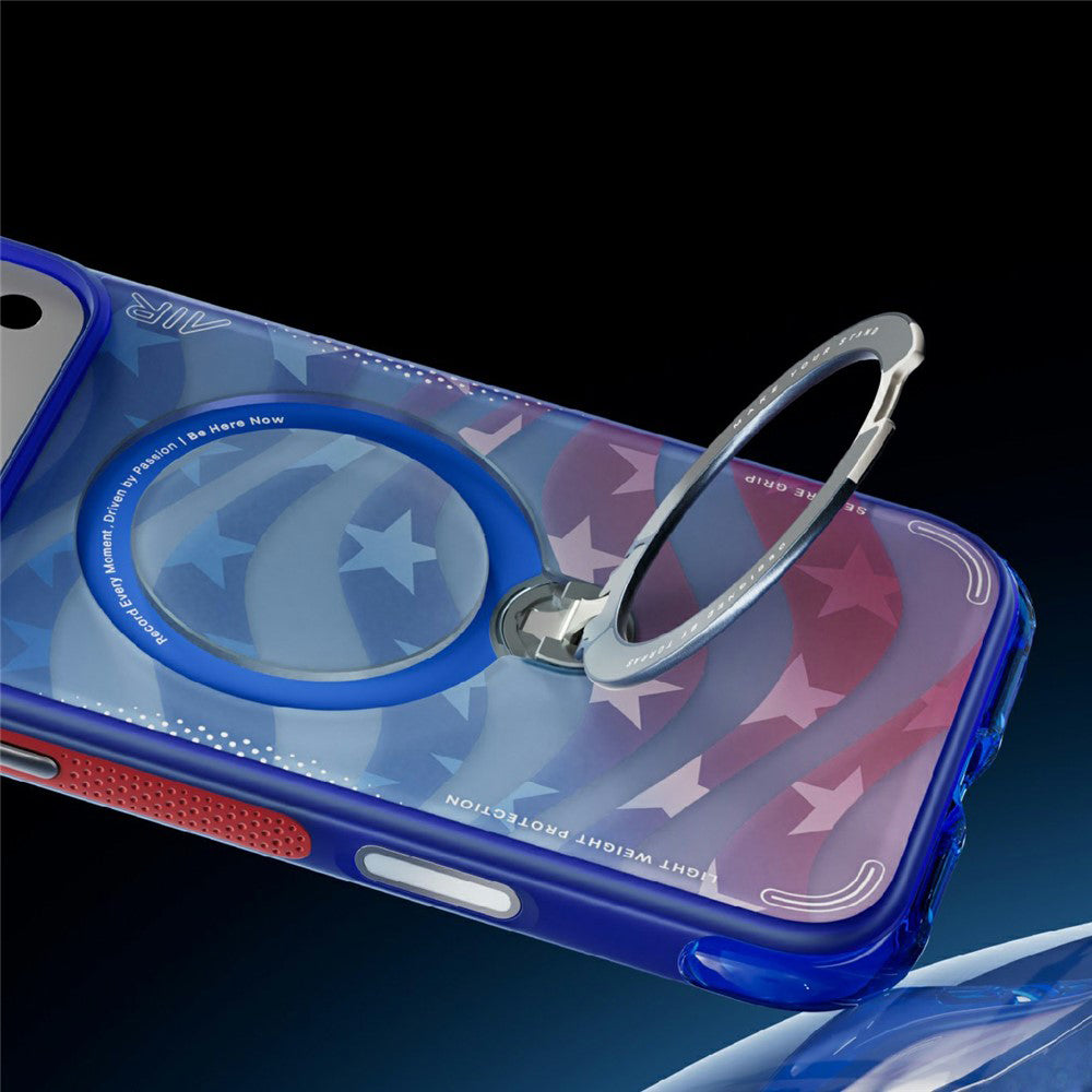 MagSafe Case for Apple iPhone 18 Pro Max / 17 Pro Max, Torras, Ostand Spin Air Football, Blue