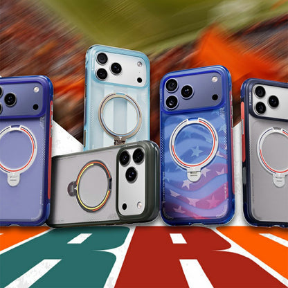 MagSafe Case for Apple iPhone 18 Pro Max / 17 Pro Max, Torras, Ostand Spin Air Football, Blue