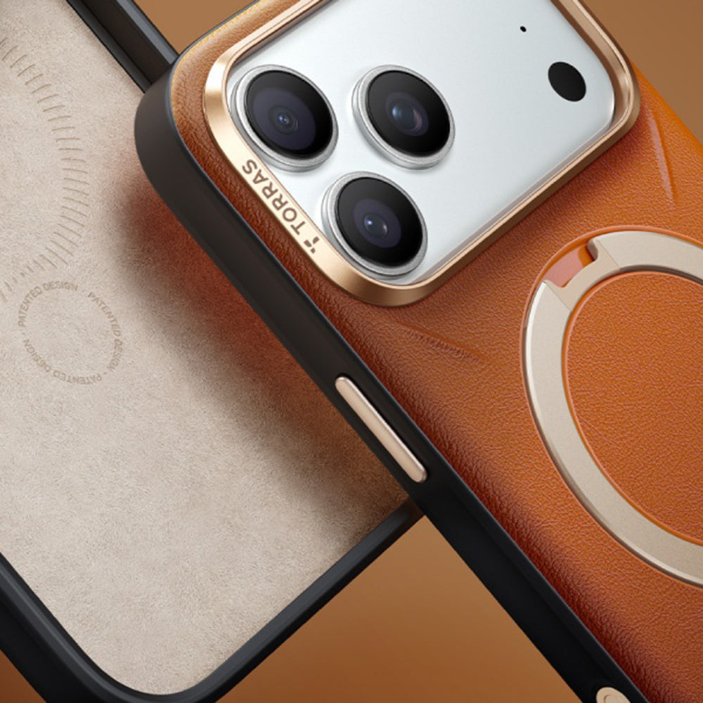 MagSafe Case for Apple iPhone 18 Pro Max / 17 Pro Max, Torras, QPRO Leather, Black