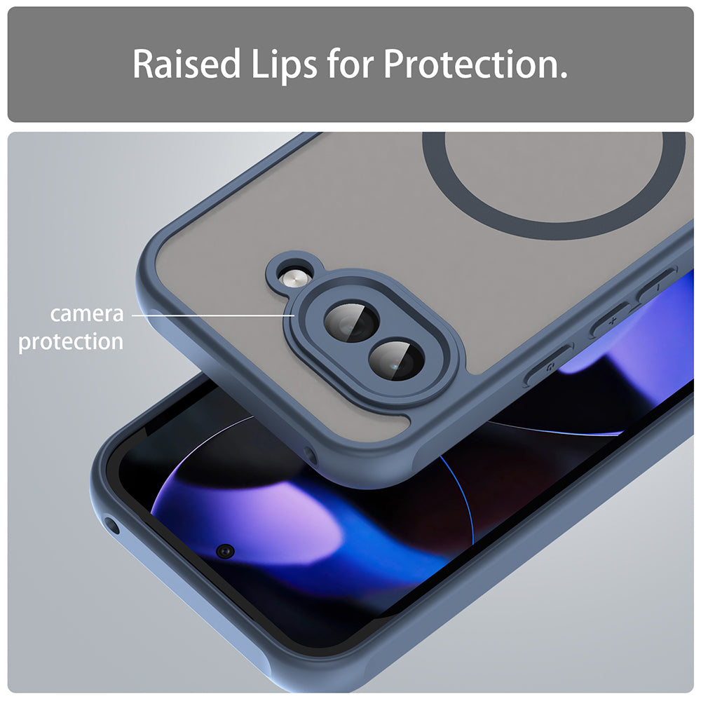 MagSafe Case for Google Pixel 9a, Techsuit, HaloFrost II, Navy Blue