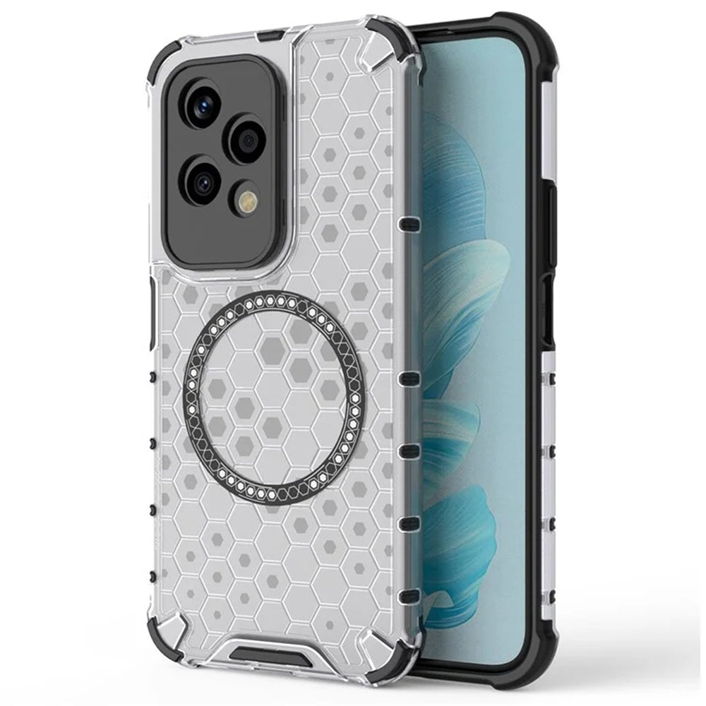 MagSafe Case for Honor 200 Lite, Techsuit, HoneyComb Shield, White