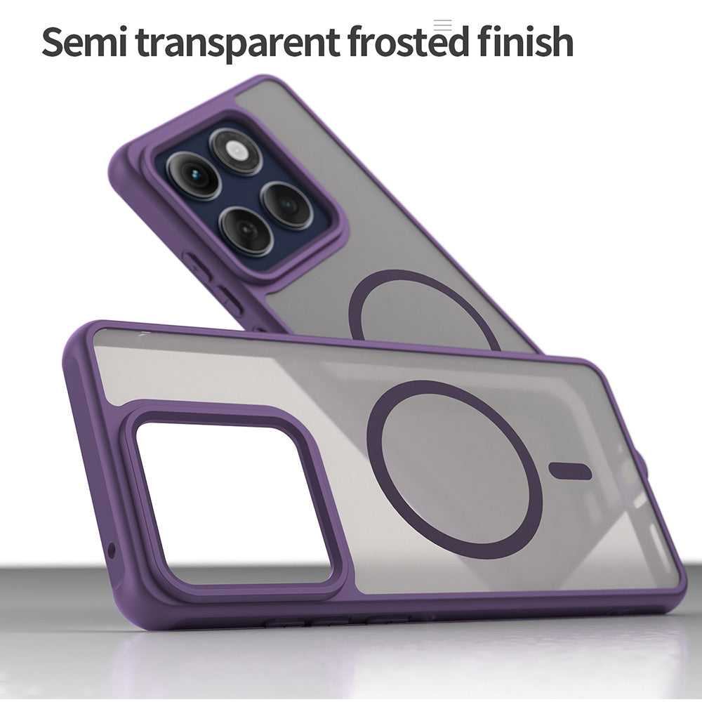MagSafe Case for Motorola Edge 60 Pro, Techsuit, HaloFrost II (Big Lens Hole), Purple