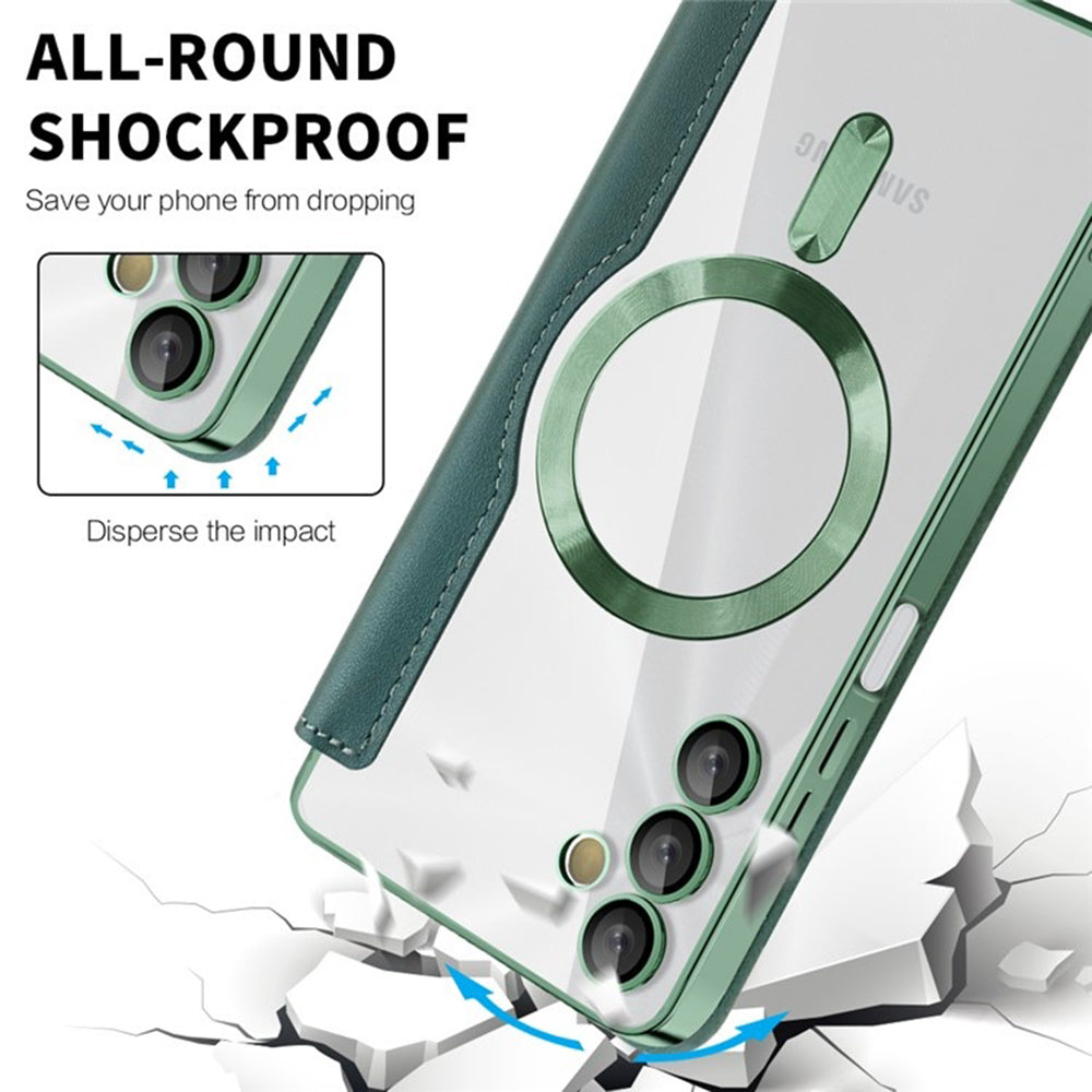 MagSafe Case for Samsung Galaxy A05s A057, Techsuit, SmartMag Book, Green