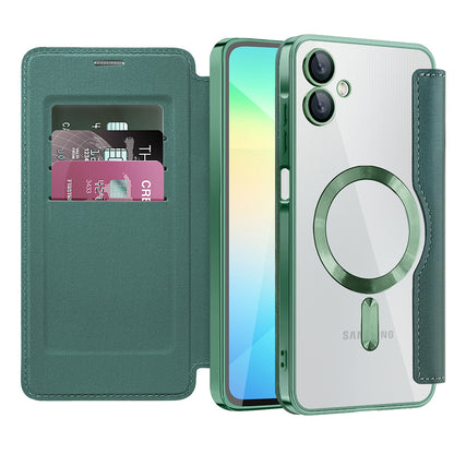 MagSafe Case for Samsung Galaxy A06 A065, Techsuit, SmartMag Book, Green