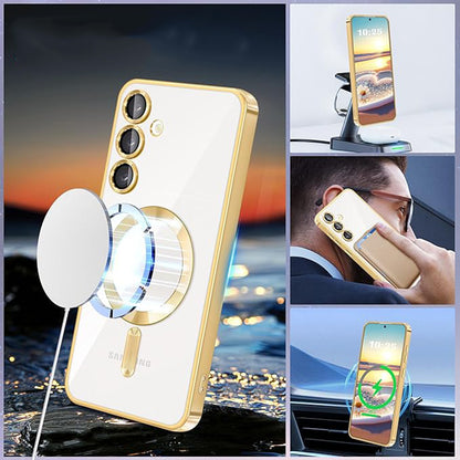 MagSafe Case for Samsung Galaxy A07 4G A075, Techsuit, Luxury Crystal, Light Green