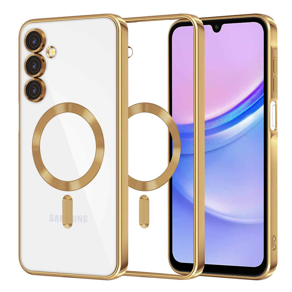 MagSafe Case for Samsung Galaxy A15 5G A156 / A15 A155, Techsuit, Luxury Crystal, Gold