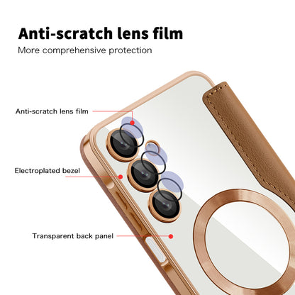 MagSafe Case for Samsung Galaxy A16 5G A166 / A16 4G A165, Techsuit, SmartMag Book, Brown