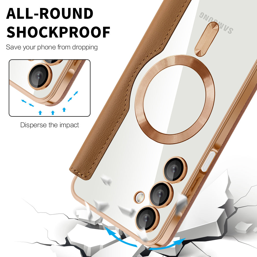 MagSafe Case for Samsung Galaxy A16 5G A166 / A16 4G A165, Techsuit, SmartMag Book, Brown