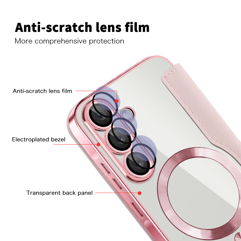 MagSafe Case for Samsung Galaxy A26 A266, Techsuit, SmartMag Book, Pink