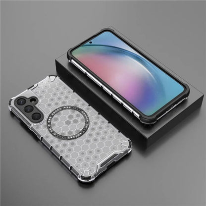 MagSafe Case for Samsung Galaxy A35 5G A356, Techsuit, HoneyComb Shield, White