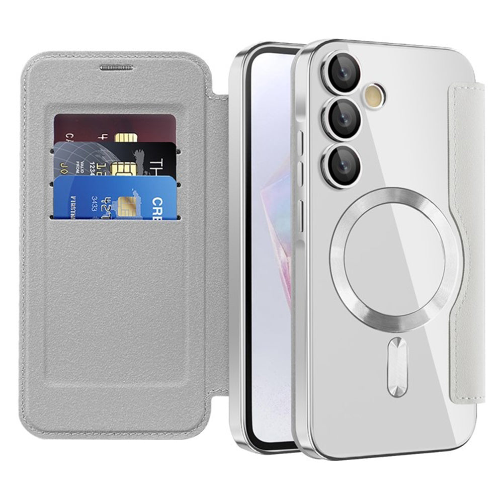 MagSafe Case for Samsung Galaxy A35 5G A356, Techsuit, SmartMag Book, Gray