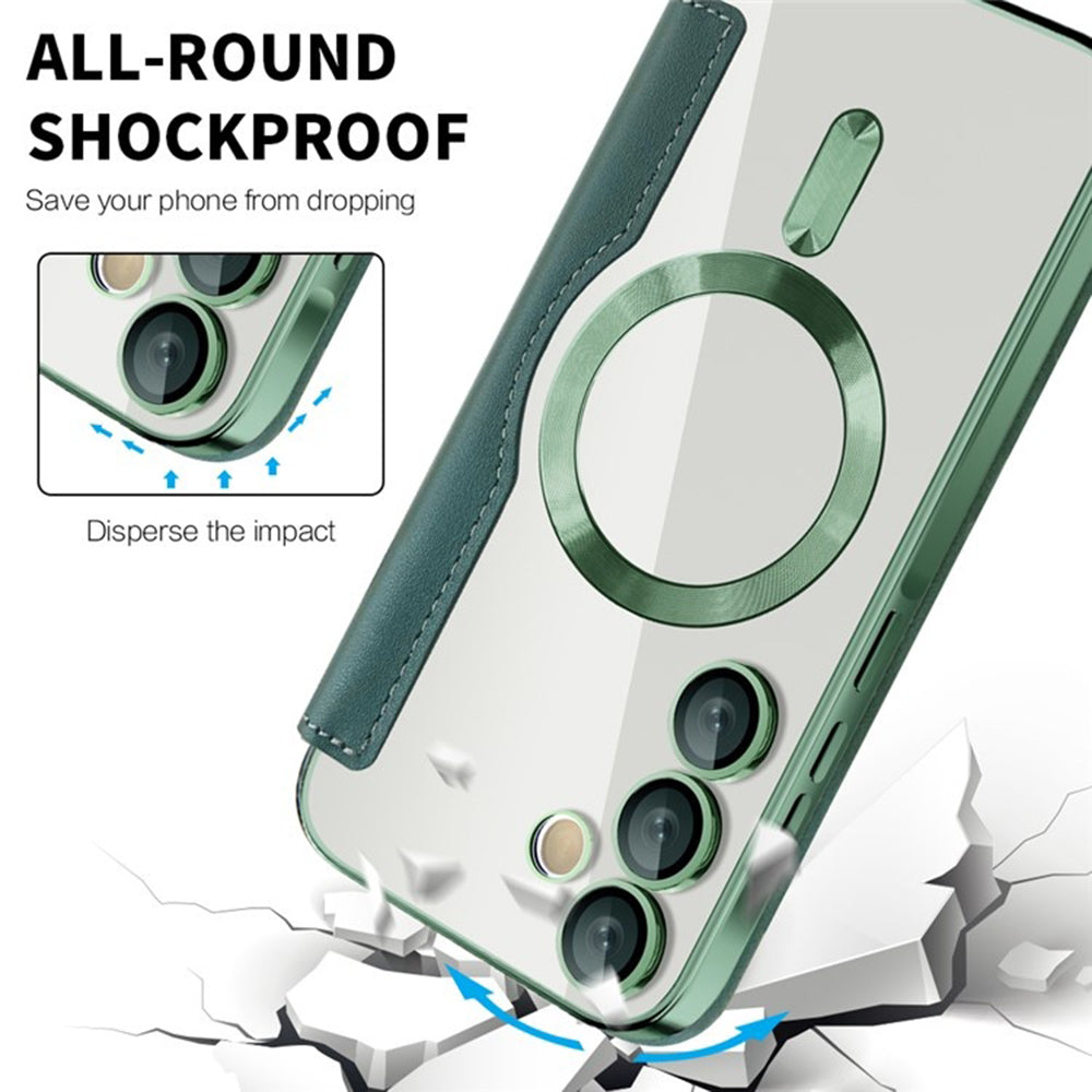 MagSafe Case for Samsung Galaxy A35 5G A356, Techsuit, SmartMag Book, Green