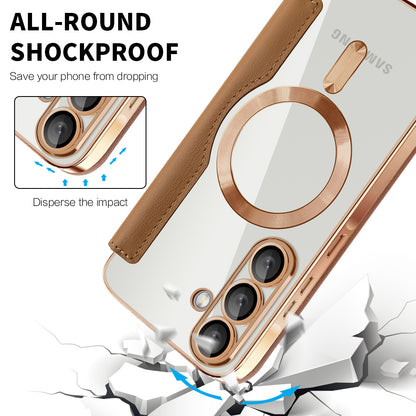 MagSafe Case for Samsung Galaxy A37 5G, Techsuit, SmartMag Book, Brown