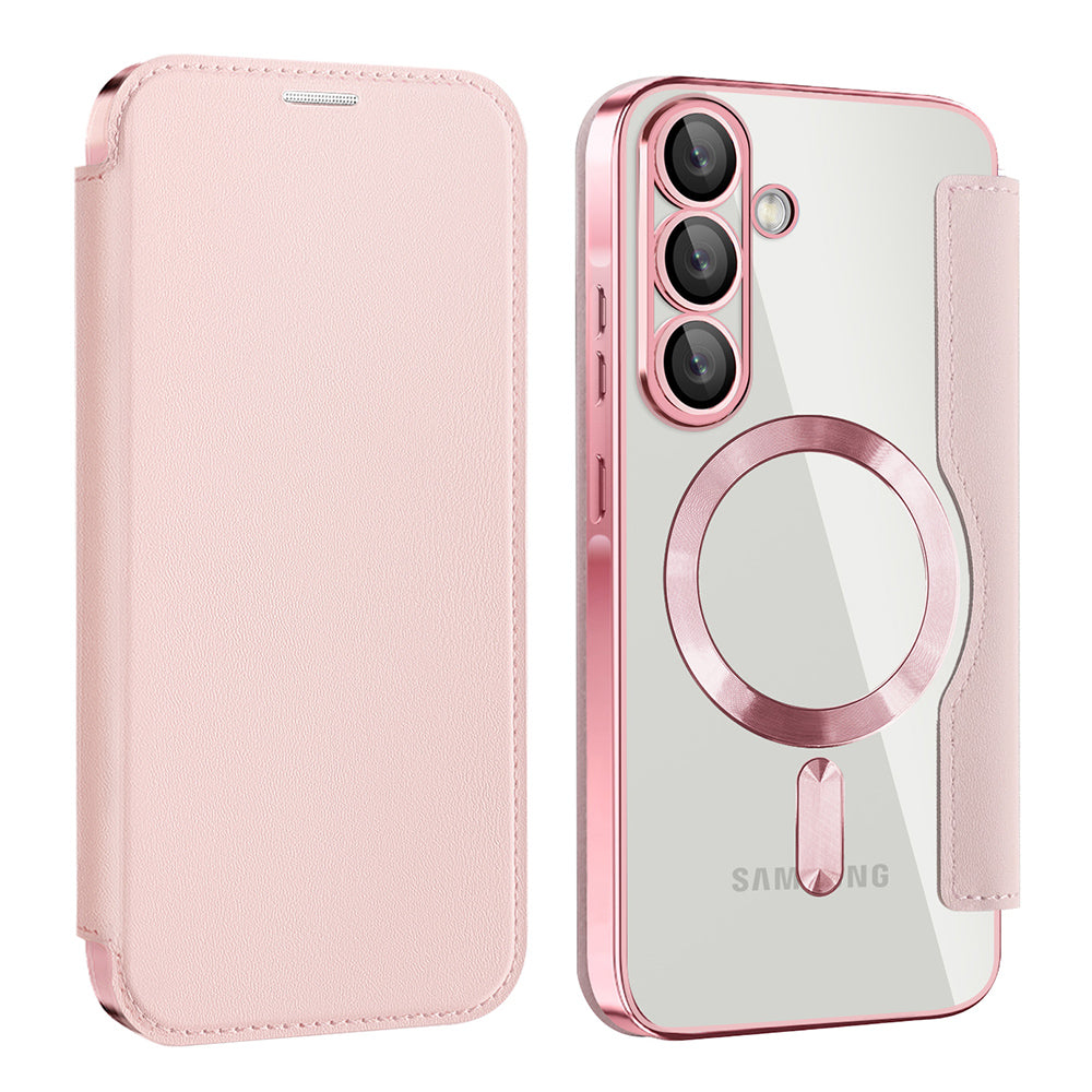 MagSafe Case for Samsung Galaxy A37 5G, Techsuit, SmartMag Book, Pink