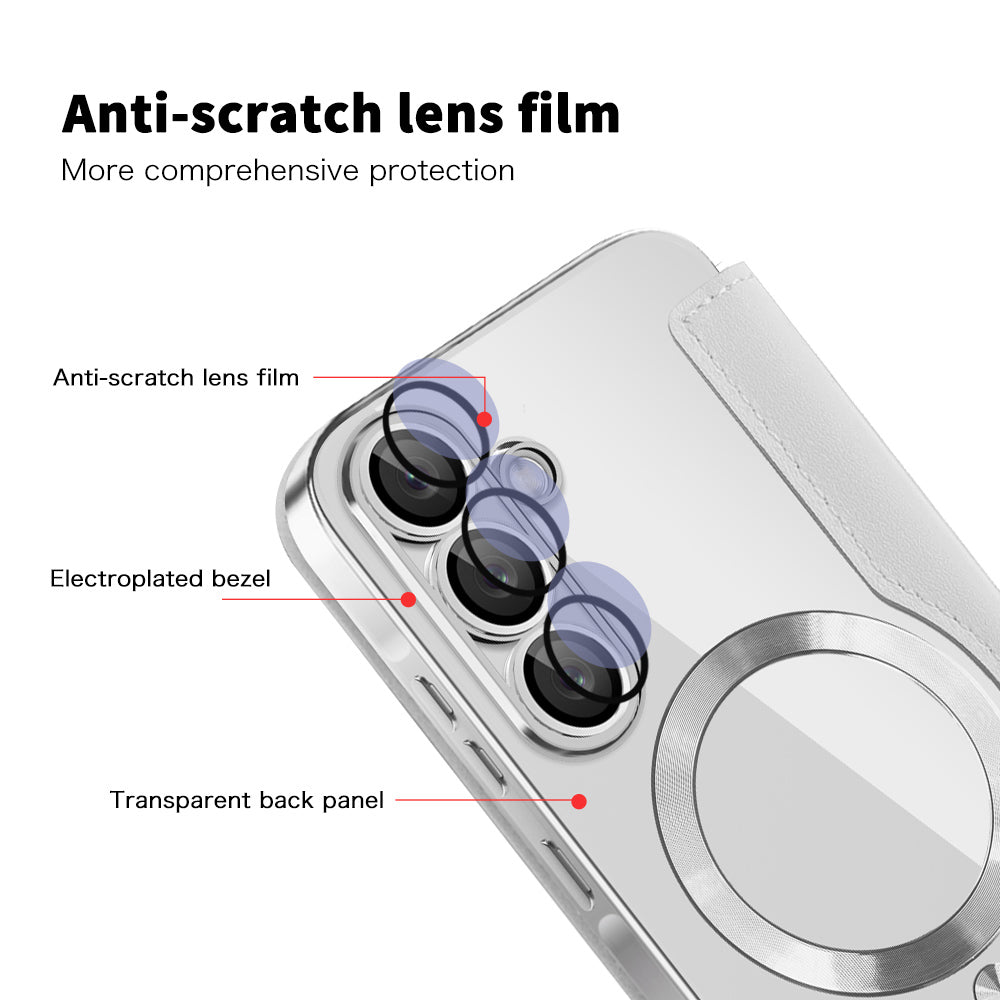 MagSafe Case for Samsung Galaxy A56 A566, Techsuit, SmartMag Book, Gray
