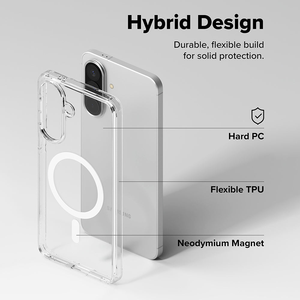 MagSafe Case for Samsung Galaxy A57 5G, Ringke, Fusion, Transparent