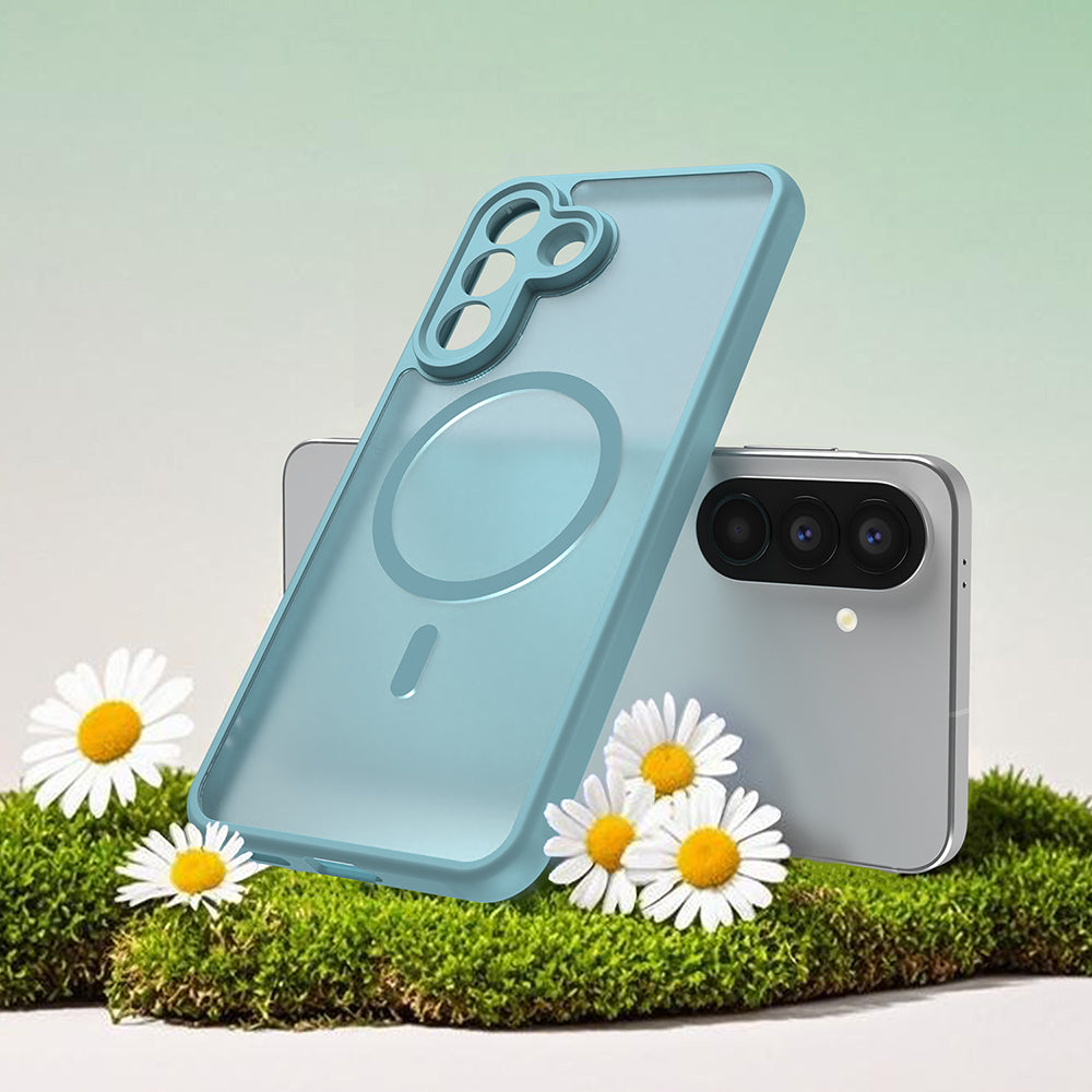 MagSafe Case for Samsung Galaxy A57 5G, Techsuit, HaloFrost II, Light Green