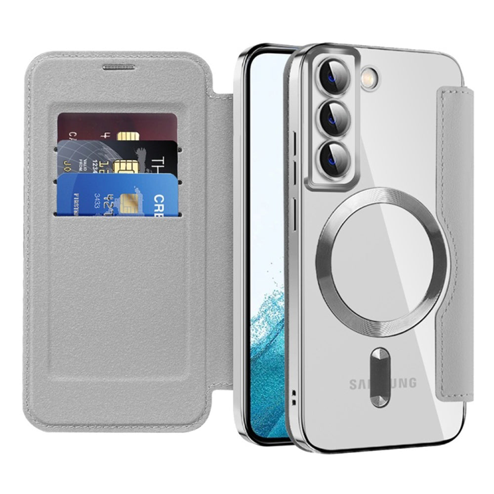 MagSafe Case for Samsung Galaxy S22 5G S901, Techsuit, SmartMag Book, Gray