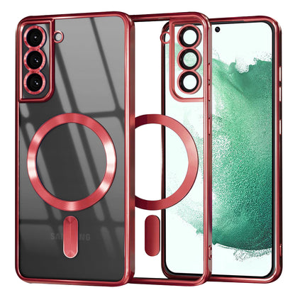MagSafe Case for Samsung Galaxy S22+ 5G S906, Techsuit, Luxury Crystal, Red
