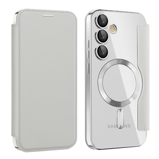 MagSafe Case for Samsung Galaxy S23 FE S711, Techsuit, SmartMag Book, Gray