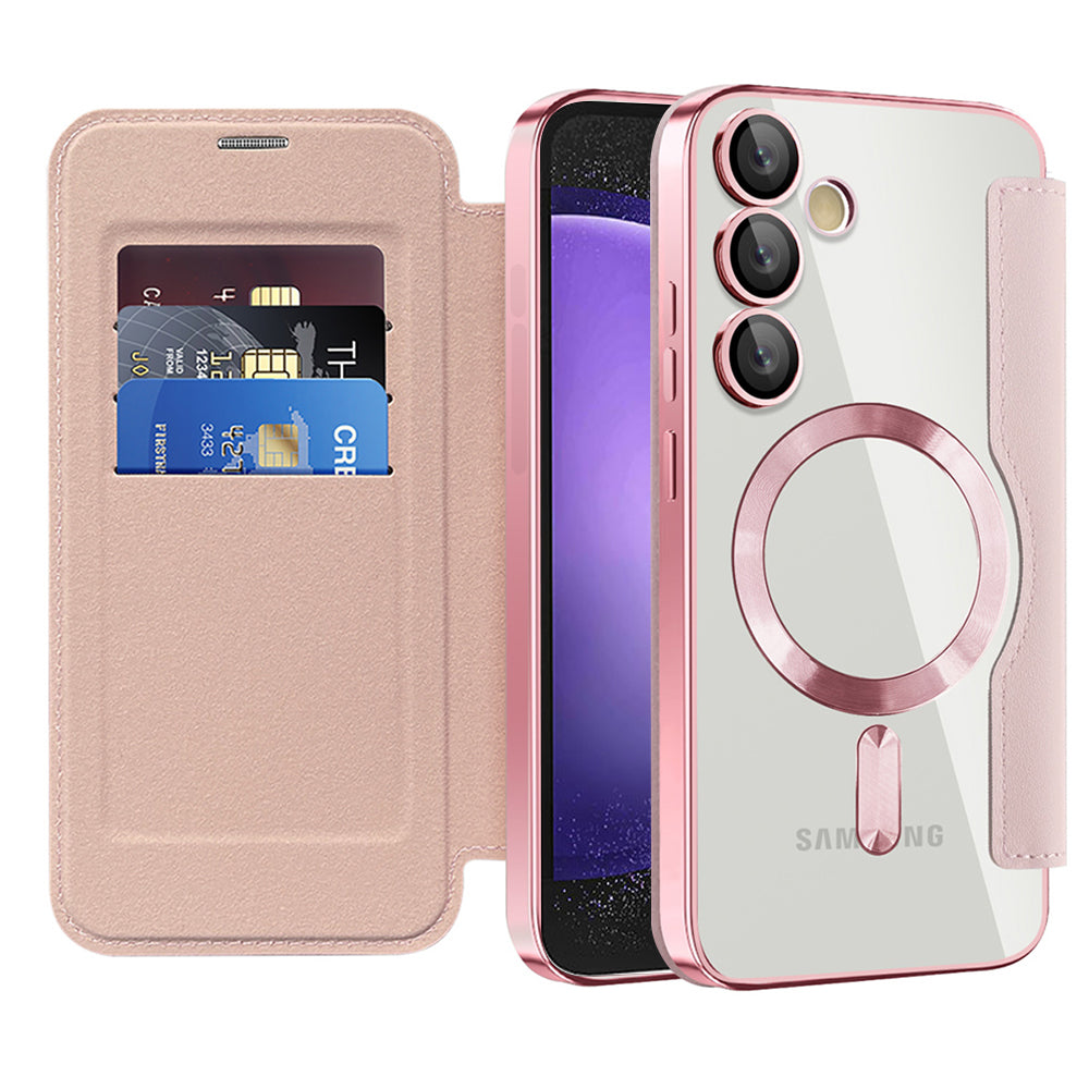 MagSafe Case for Samsung Galaxy S23 FE S711, Techsuit, SmartMag Book, Pink