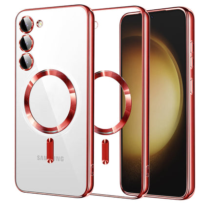 MagSafe Case for Samsung Galaxy S23+ S916, Techsuit, Luxury Crystal, Red