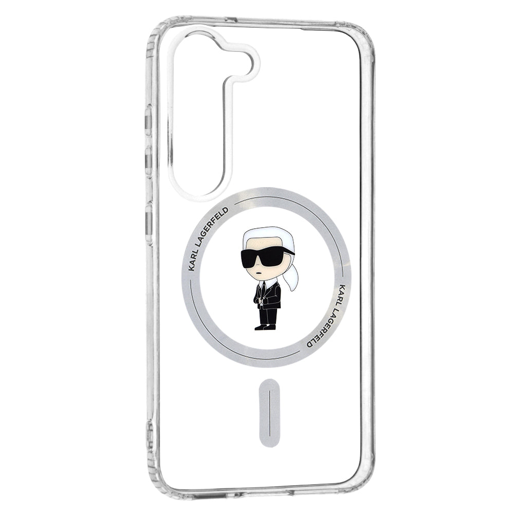 MagSafe Case for Samsung Galaxy S23 S911, Karl Lagerfeld, IML Ikonik Karl, Transparent