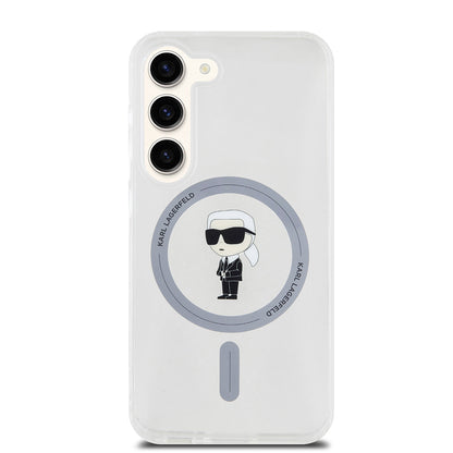 MagSafe Case for Samsung Galaxy S23 S911, Karl Lagerfeld, IML Ikonik Karl, Transparent
