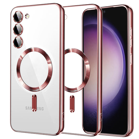MagSafe Case for Samsung Galaxy S23 S911, Techsuit, Luxury Crystal, Pink