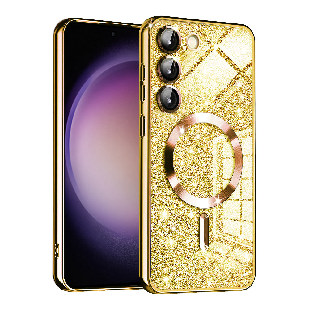 MagSafe Case for Samsung Galaxy S23 S911, Techsuit, Luxury Glitter, Gold