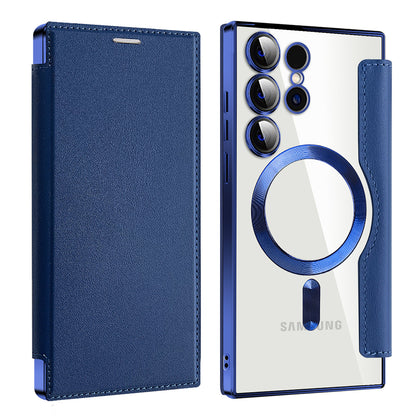 MagSafe Case for Samsung Galaxy S23 Ultra S918, Techsuit, SmartMag Book, Blue